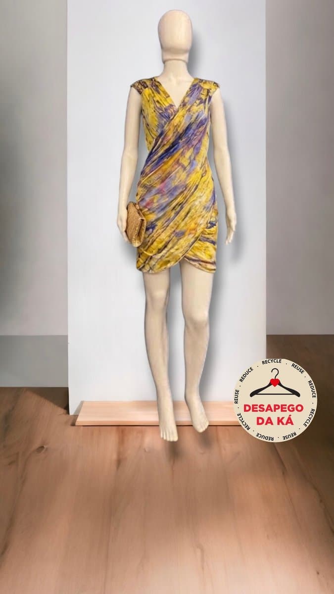 Vestido Seda Colors Lelux, Estampada, tamanho G — foto 3