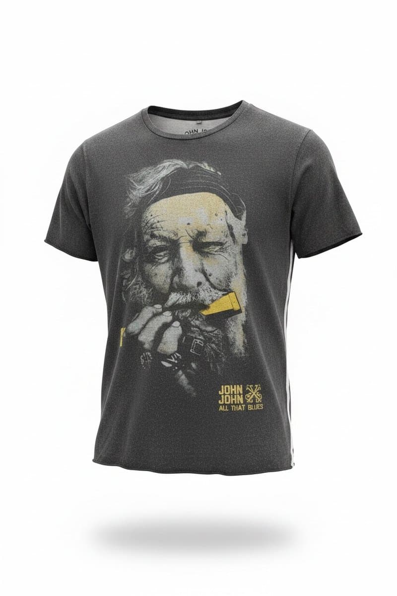 Camiseta Chumbo Aall That Blues Joihnjohn, Cinza-escuro, tamanho M
