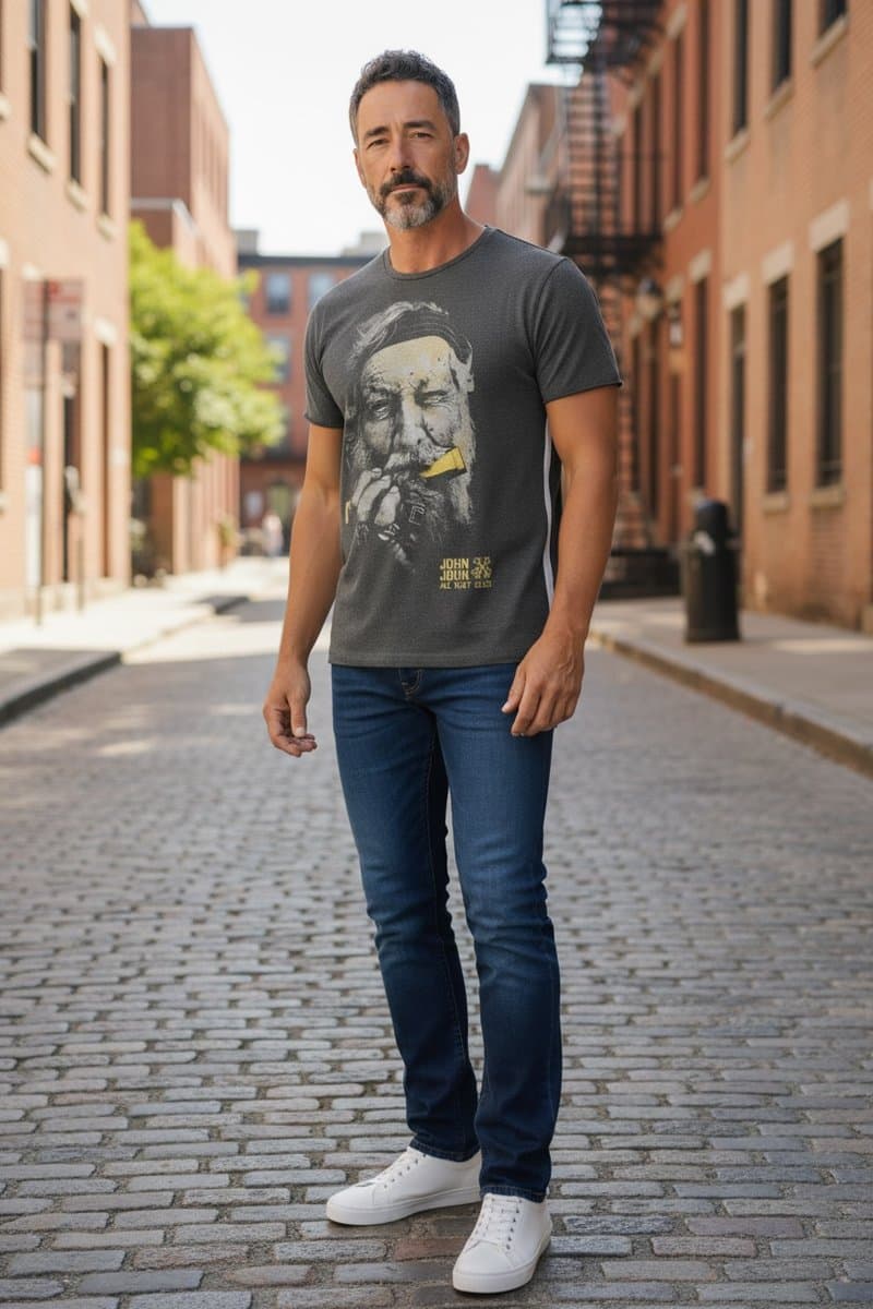 Camiseta Chumbo Aall That Blues Joihnjohn, Cinza-escuro, tamanho M — foto 2
