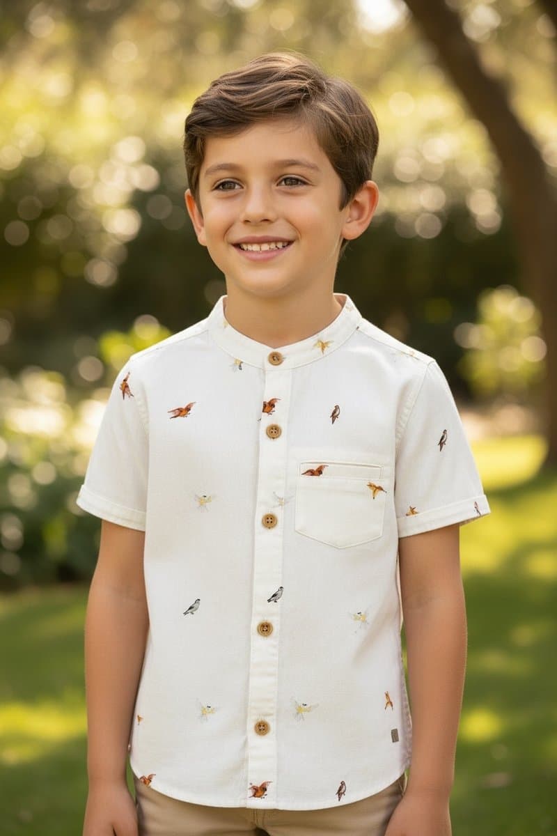 Camisa Ml Off Passaros Zara, Zara, Branco, tamanho 3 — foto 2