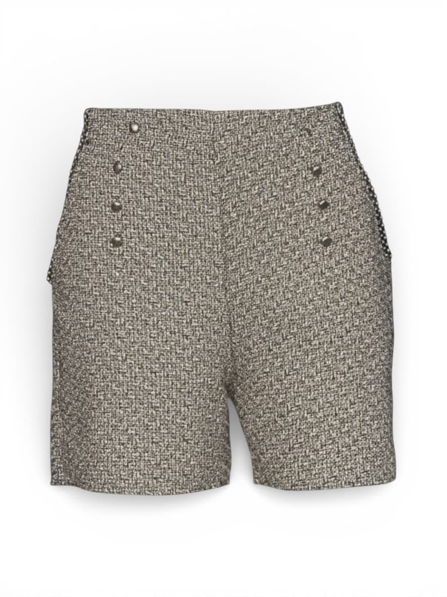 Shorts Tweed Cinza Unique Chic M, Cinza, tamanho M