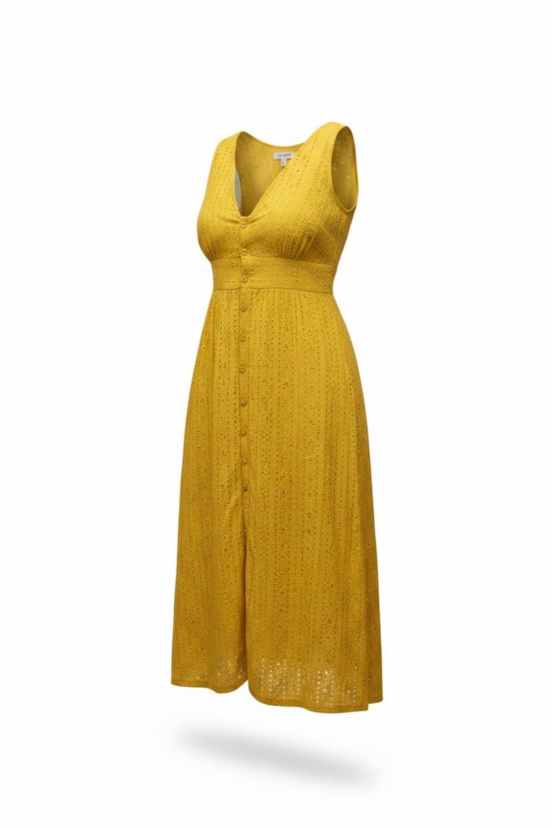 Vestido Dress To Laise Mostarda Botoes, Dress To, Ocre, tamanho G