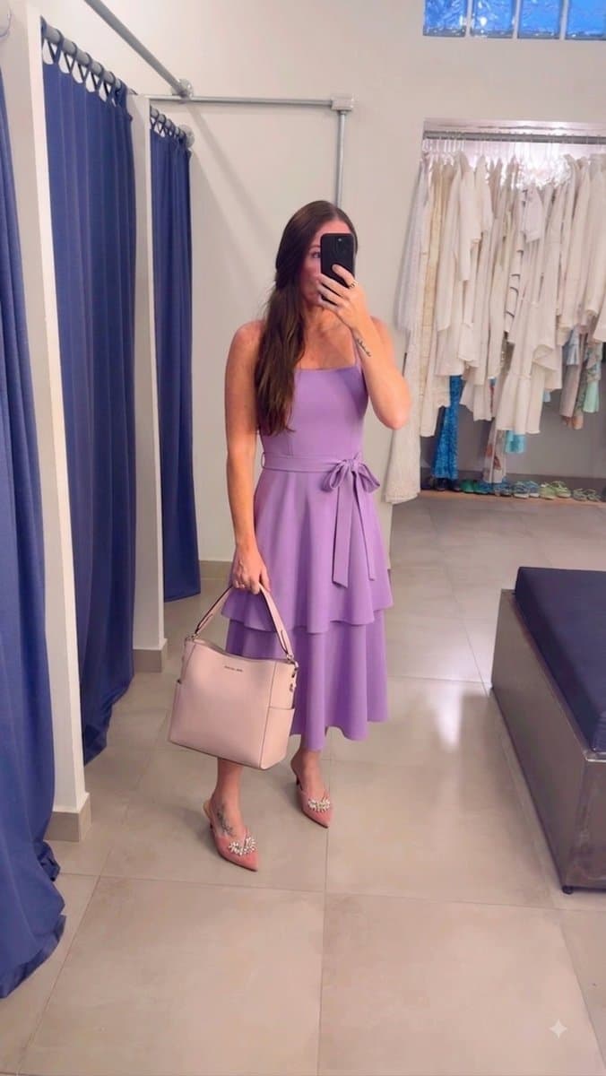 Vestido Longo Roxo Olu Olu, Violeta, tamanho G — foto 4