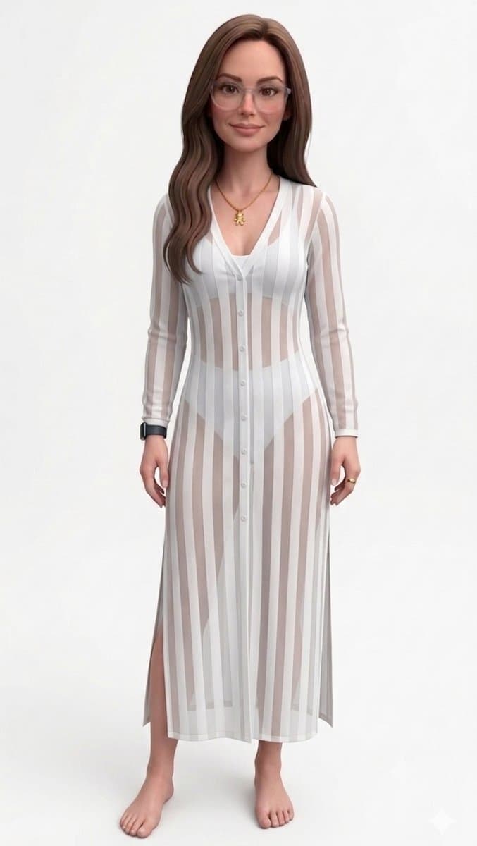 Saida Longa Ml Branca Com Transparencia, Branco, tamanho UN — foto 4