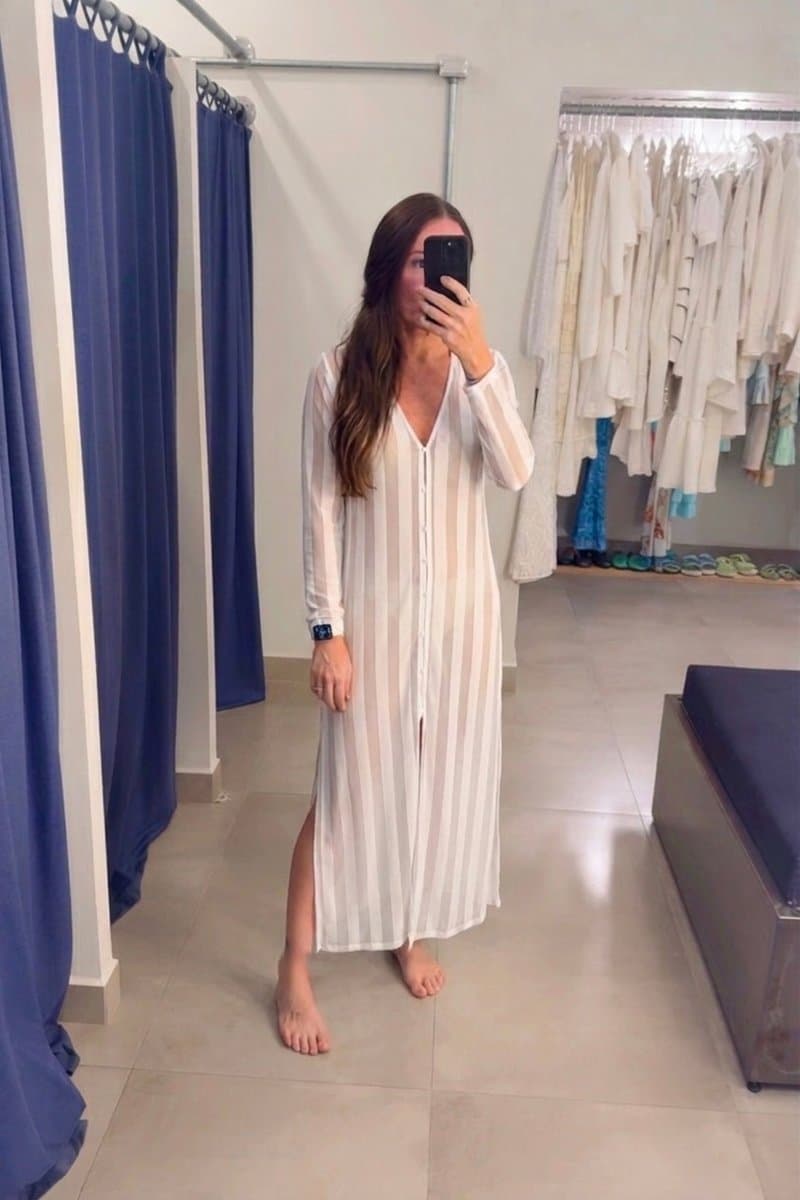 Saida Longa Ml Branca Com Transparencia, Branco, tamanho UN — foto 3