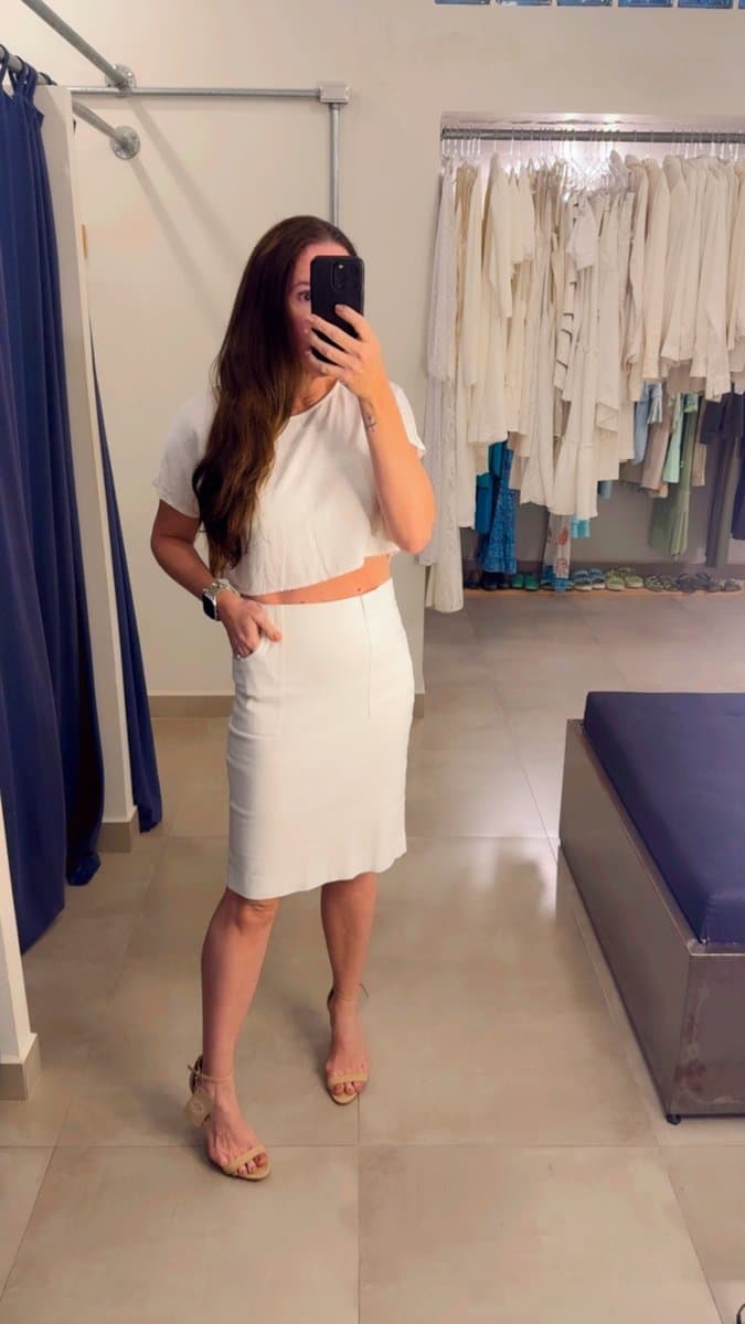 Saia Lapis Branca Pa, Branco, tamanho 40 — foto 3