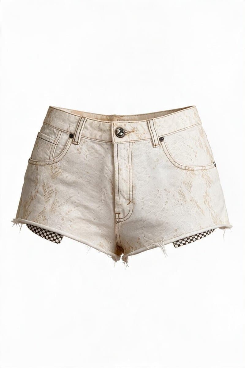 Shorts Animale Sarja Pitton Off/creme, Animale, Branco, tamanho 40