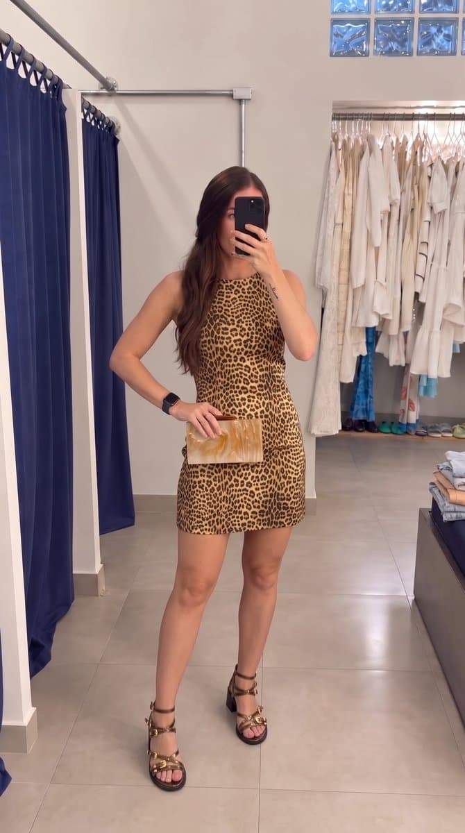 Vestido Animale Seda P Onça, Animale, Estampada, tamanho 38 — foto 4