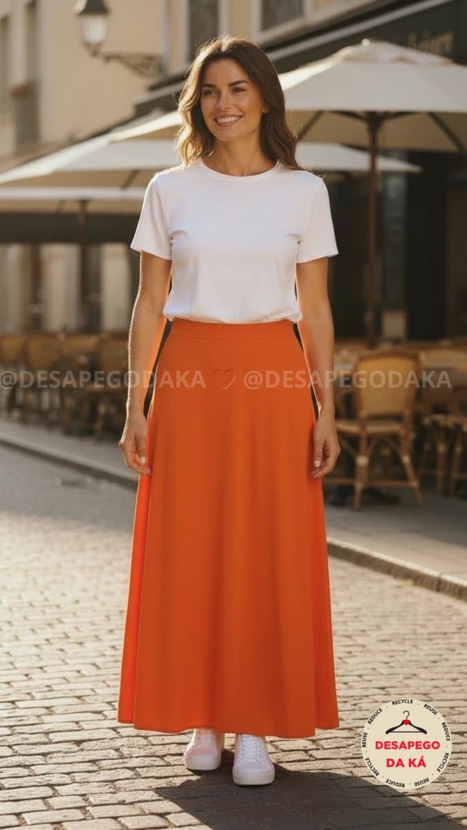Saia Longa Coral Dress To G, Dress To, Coral, tamanho G — foto 2