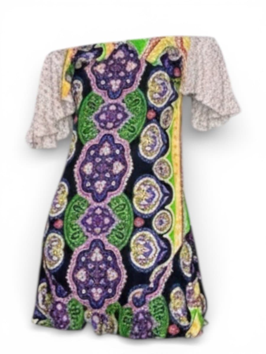 Vestido Estampa Verde/Preto Farm P, Farm, Verde, tamanho P