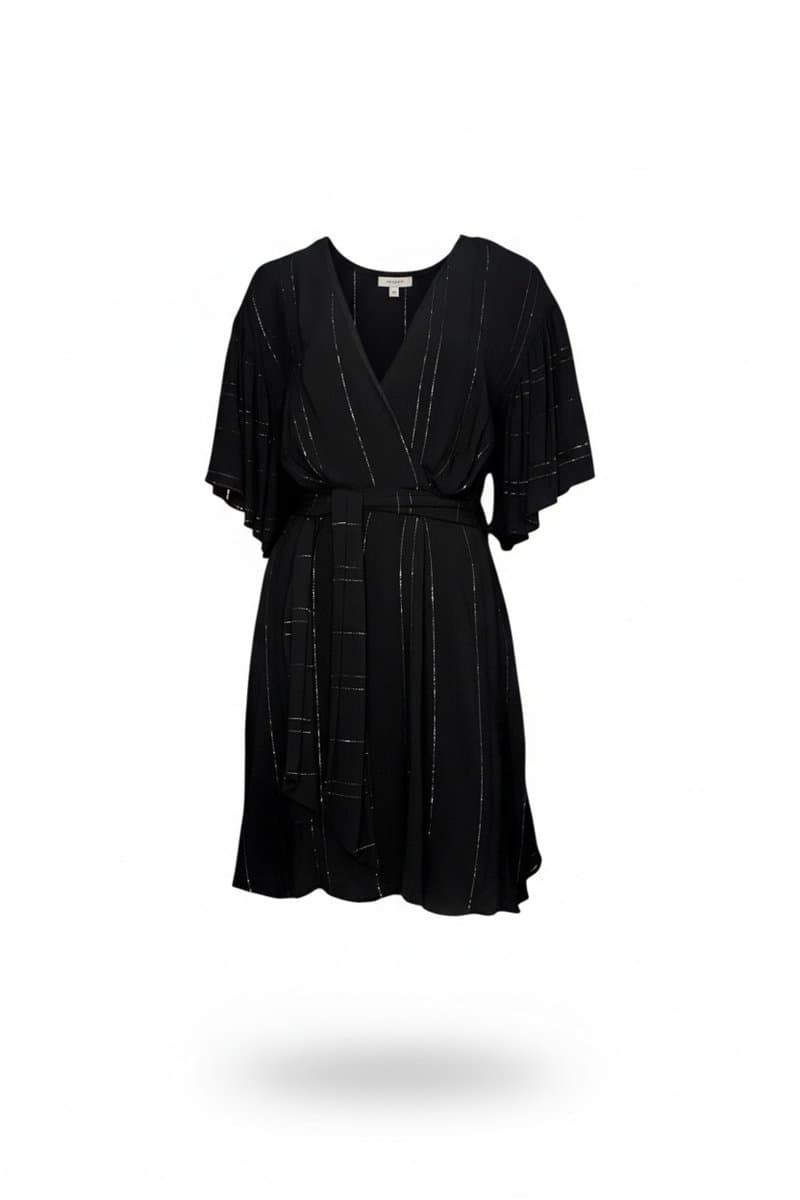 Vestido Curto Fio Metalizado Preto Forum, Forum, Preto, tamanho P
