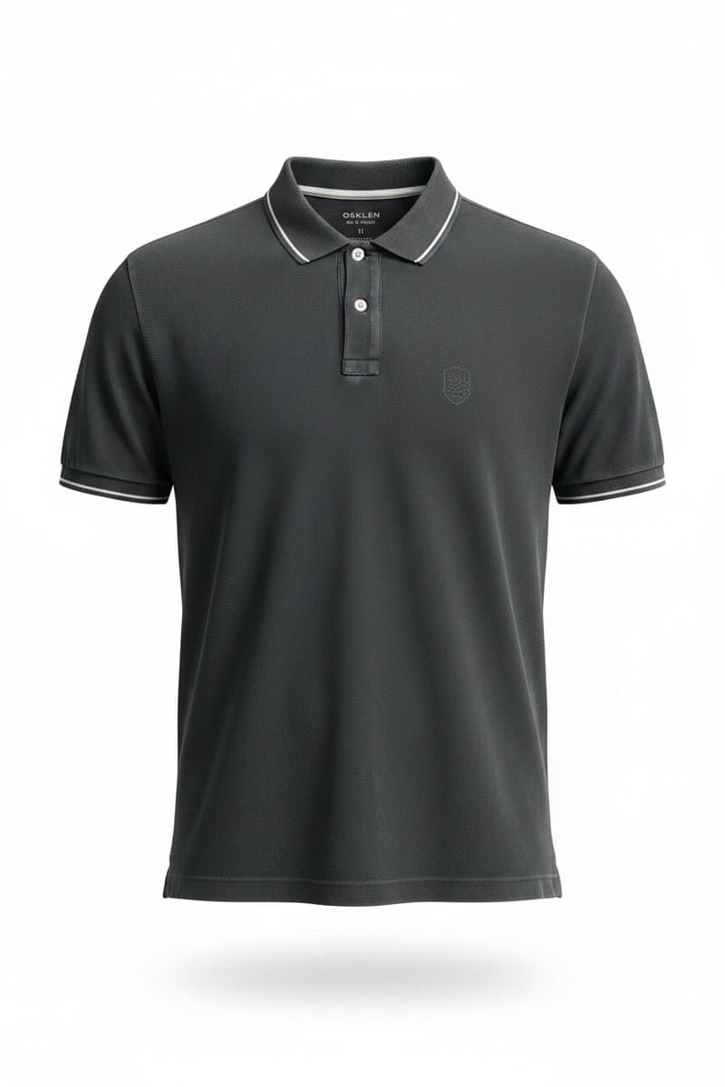 Polo Preta Estonada Viés Off Osklen, Osklen, Preto, tamanho M