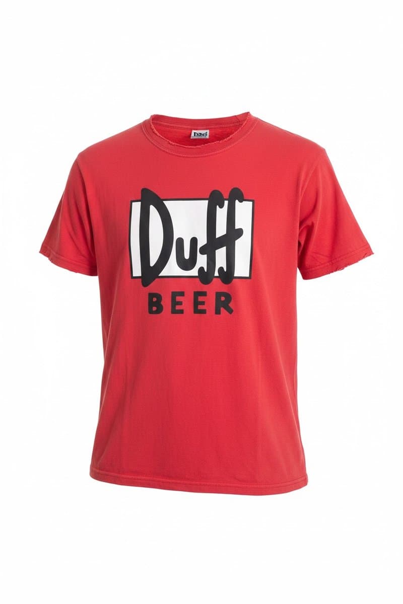 Camiseta Vermelha Duff  The Simpsons, Vermelho, tamanho G