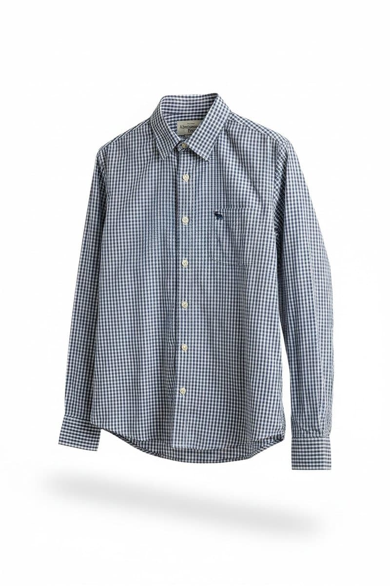 Camisa Ml Xadrez Azul/Off Abercrombie, Abercrombie & Fitch, Azul, tamanho GG