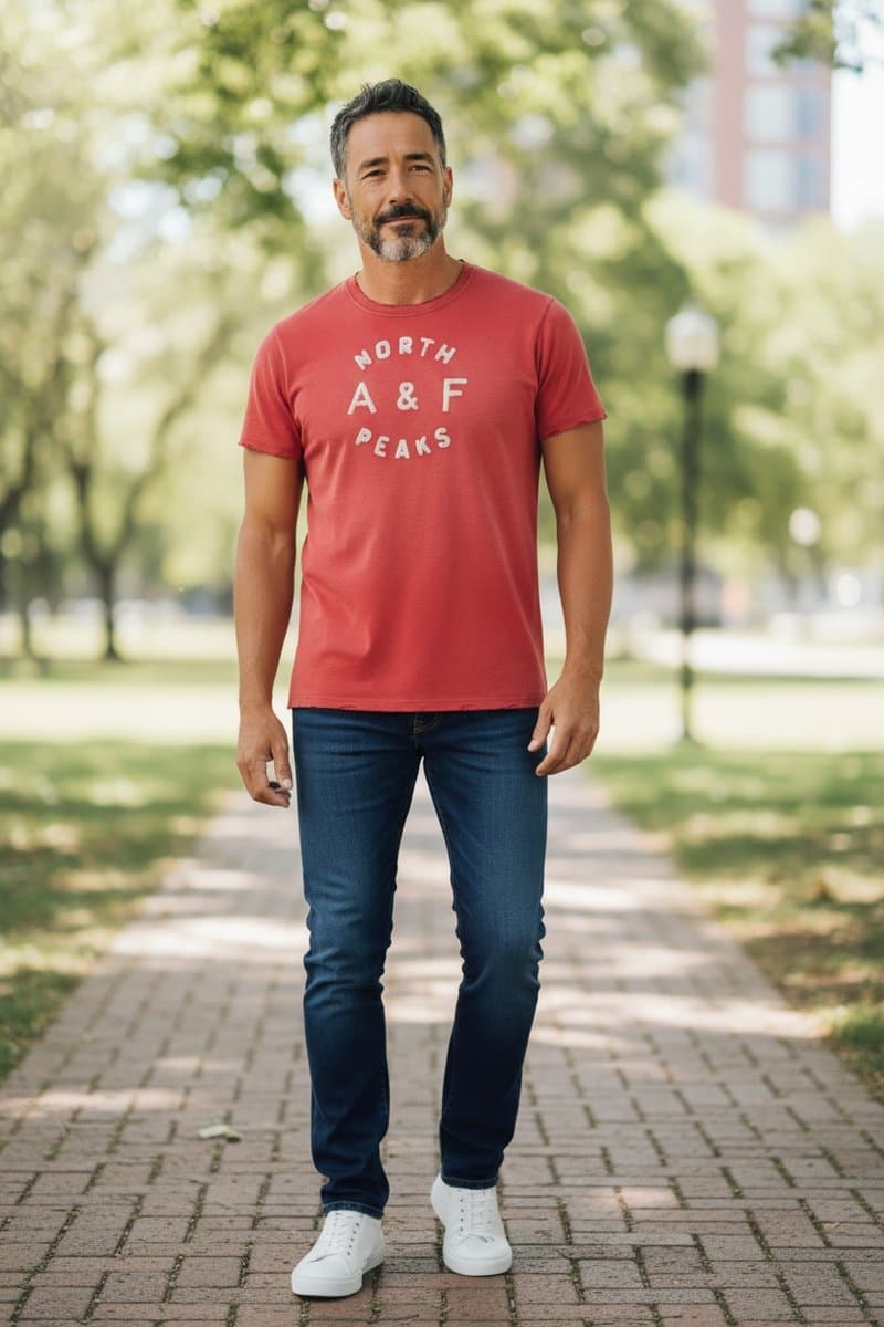 Camiseta Vermelha Abercrombie, Abercrombie & Fitch, Vermelho, tamanho XGG — foto 2