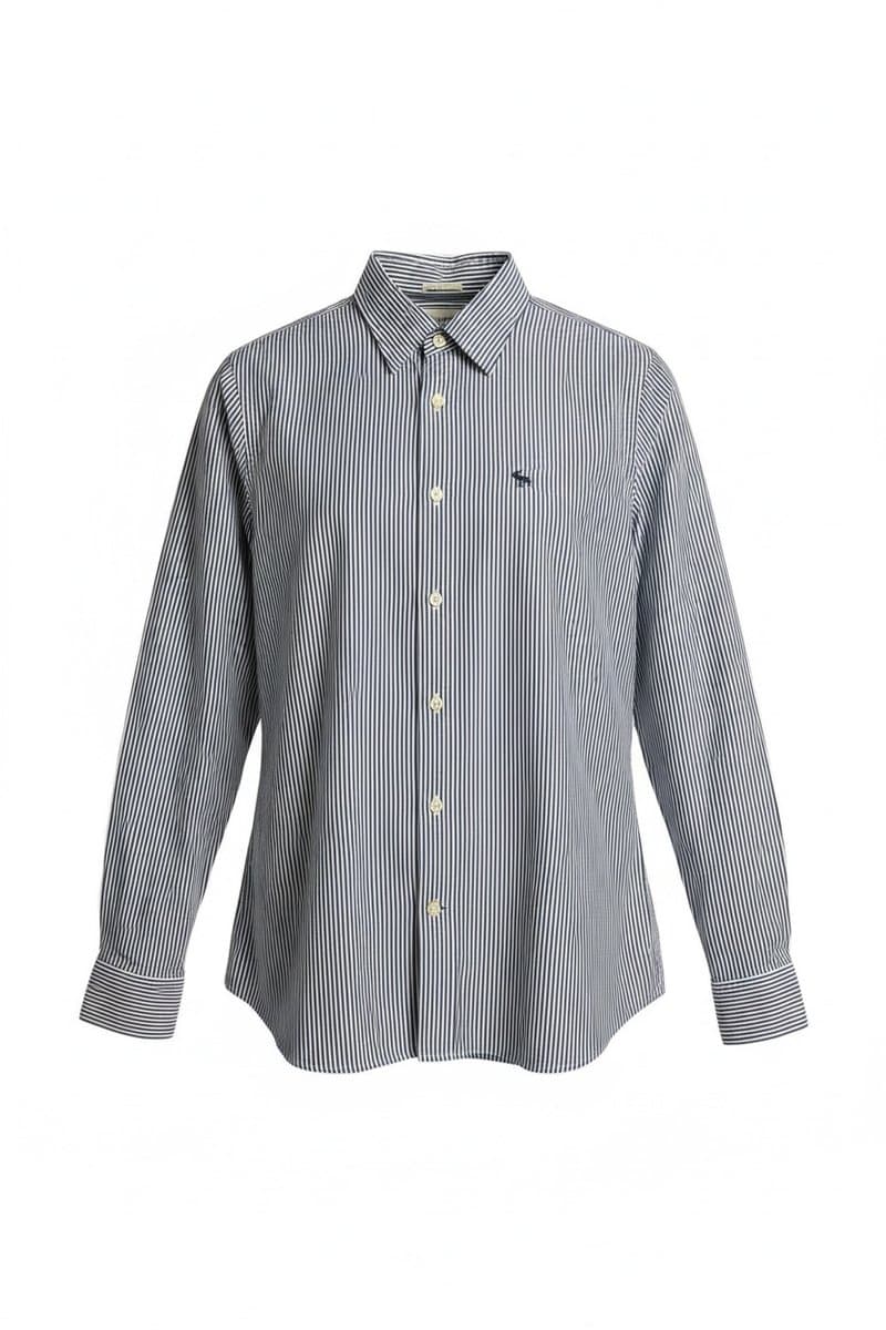 Camisa Ml Listras Azul/Off Abercrombie, Abercrombie & Fitch, Azul, tamanho XGG