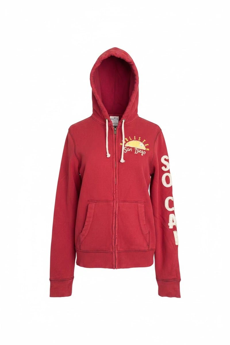 Moletom Zíper Vermelho Hollister, Hollister, Vermelho, tamanho GG