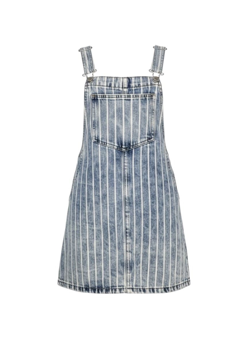 Salopete Jeans Risca de Giz Bluesteel P, Bluesteel, Azul, tamanho P