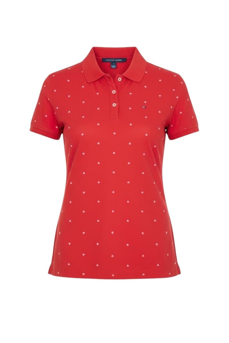 Polo Verm Coraçao Tommy GG, Tommy Hilfiger, Vermelho, tamanho PP