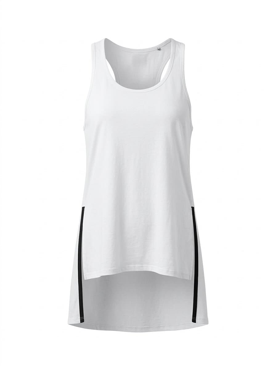 Regata Branca Alongada P, Branco, tamanho P