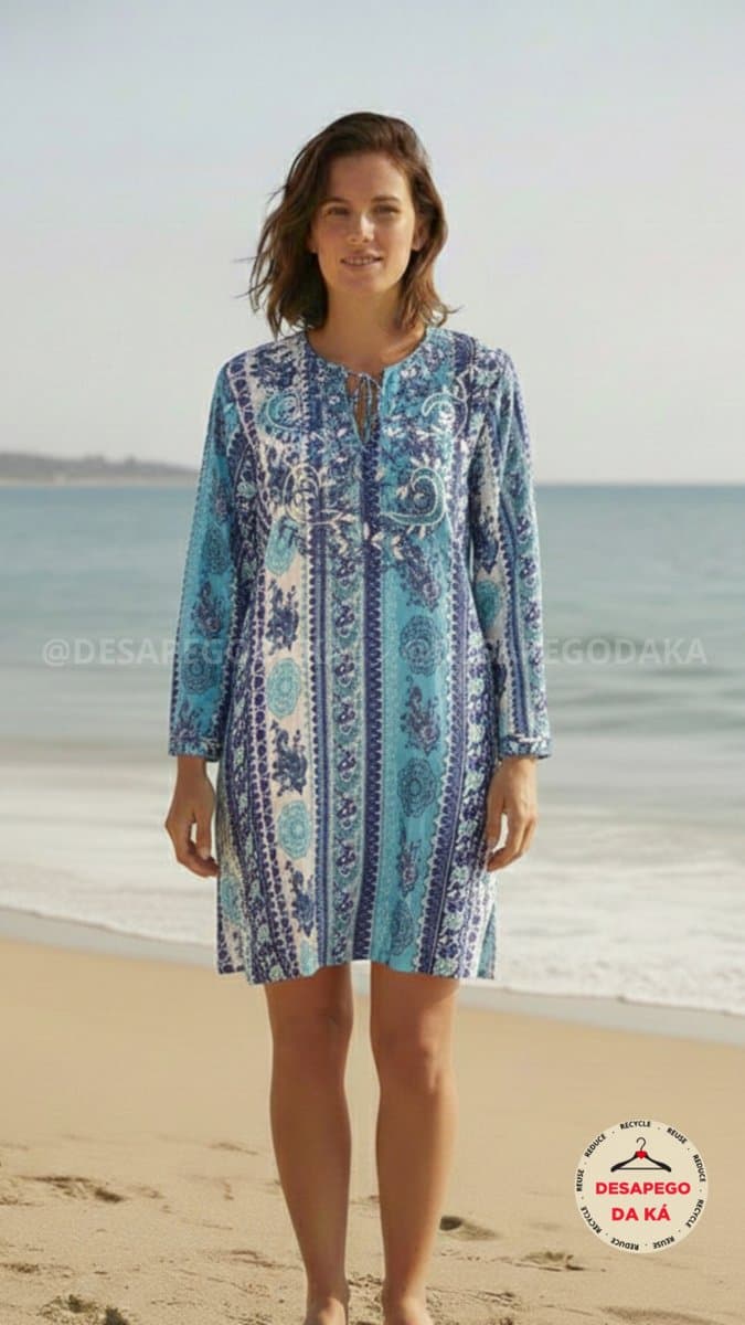 Tunica Indiana Turquesa, Azul-turquesa, tamanho M — foto 2