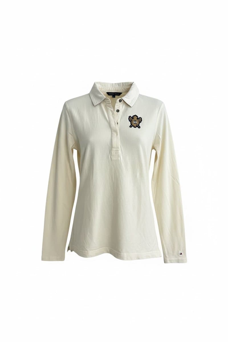 Polo ML Branca Tommy P, Tommy Hilfiger, Branco, tamanho P