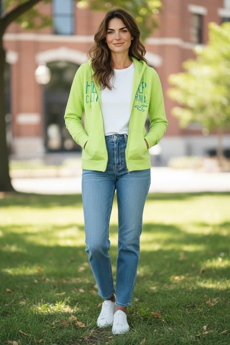 Moletom Verde Hollister P, Hollister, Verde, tamanho P — foto 2