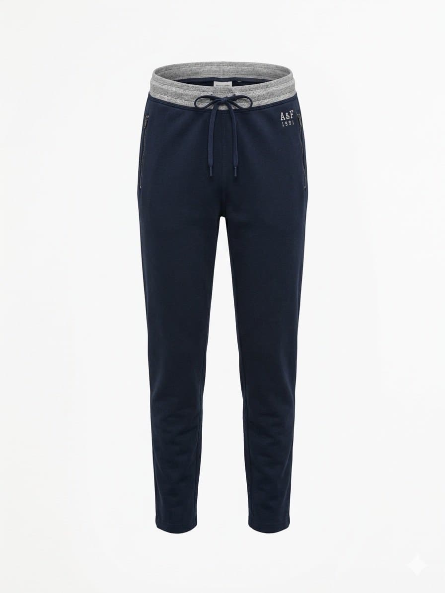 Calça Marinho/Mescla Abercrombie PP, Abercrombie & Fitch, Azul-marinho, tamanho PP