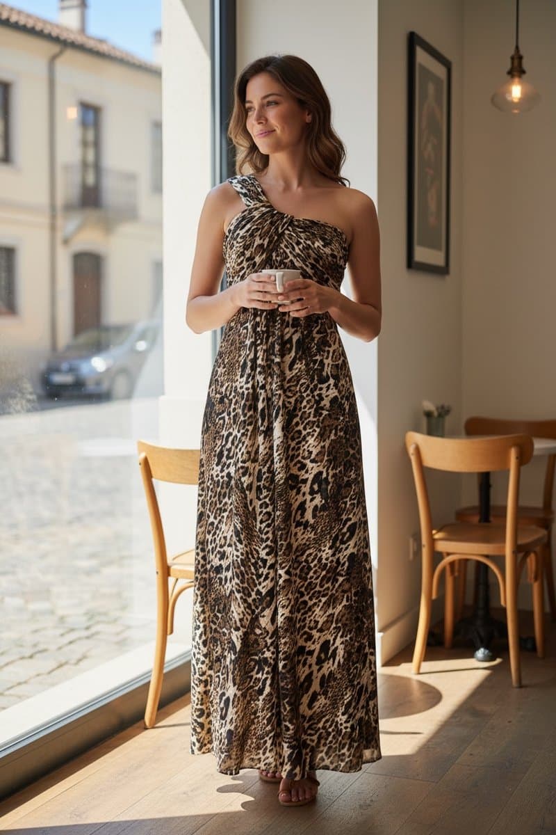 Vestido Longo Animal Print Adoro P, Estampada, tamanho P — foto 2