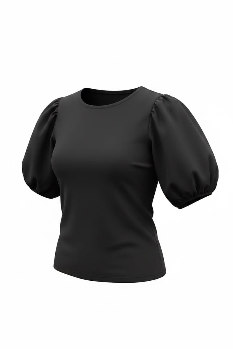 Tee Preta  Zara Manga Bufante, Zara, Preto, tamanho M