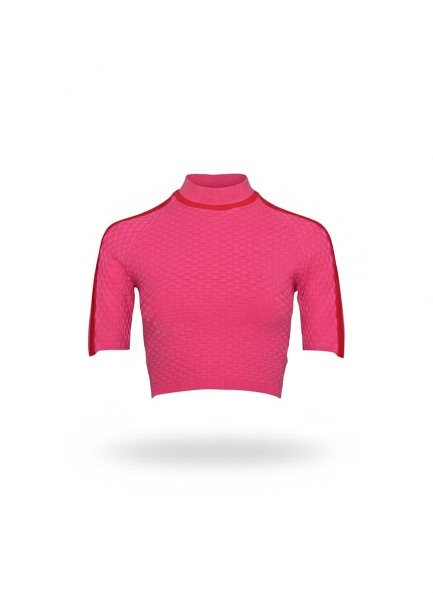 Cropped Tricot Pink e Verm Open P, Rosa-chiclete, tamanho P