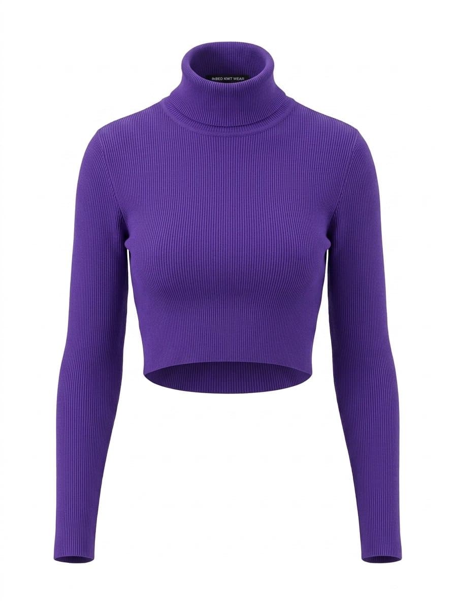 Cropped Tricot Roxo ML Zara M, Zara, Violeta, tamanho M