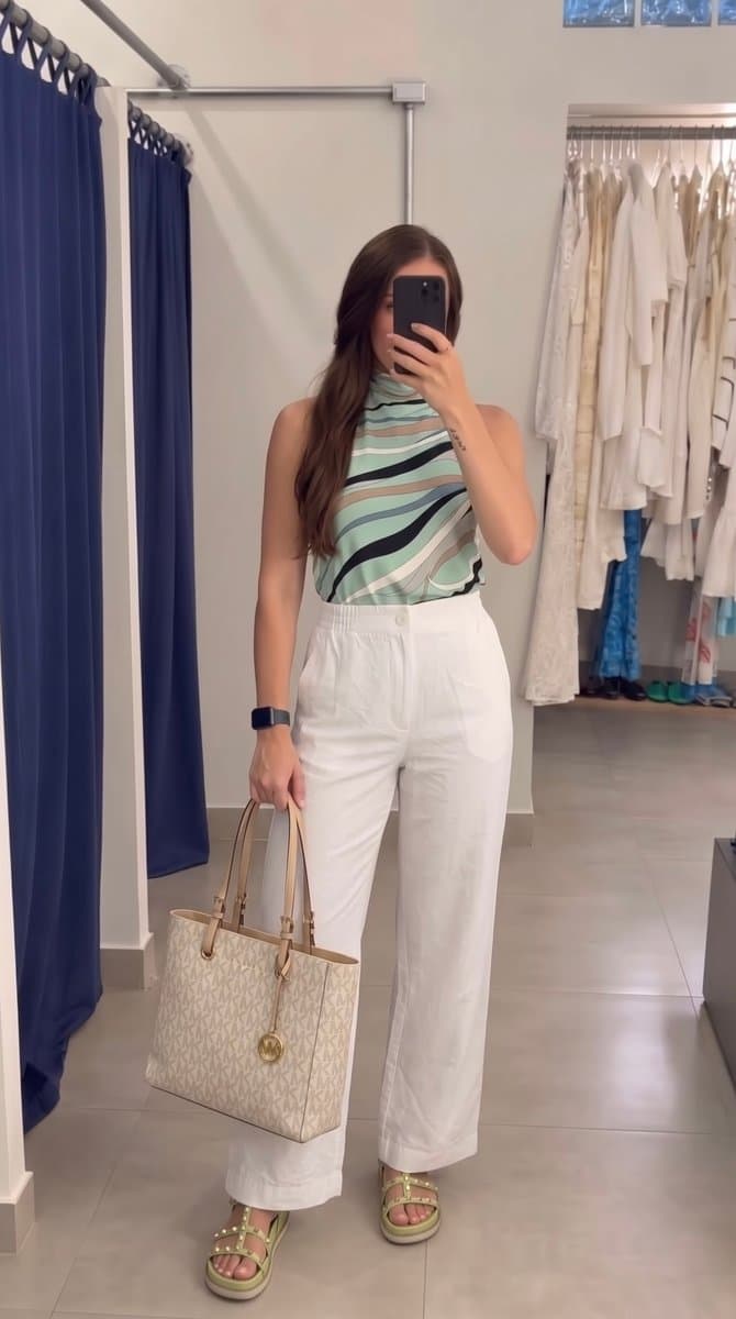 Pantalona Branca, Branco, tamanho P — foto 4