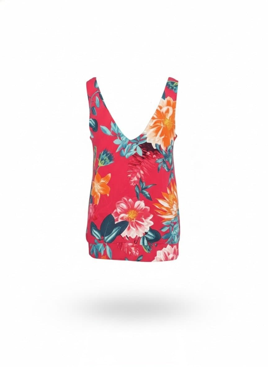 Regata Estampa Flor Pink Zara P, Zara, Rosa-chiclete, tamanho P