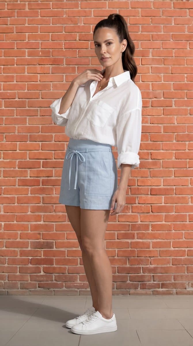 Shorts Azul Bebe Girrah, Azul-claro, tamanho P — foto 2