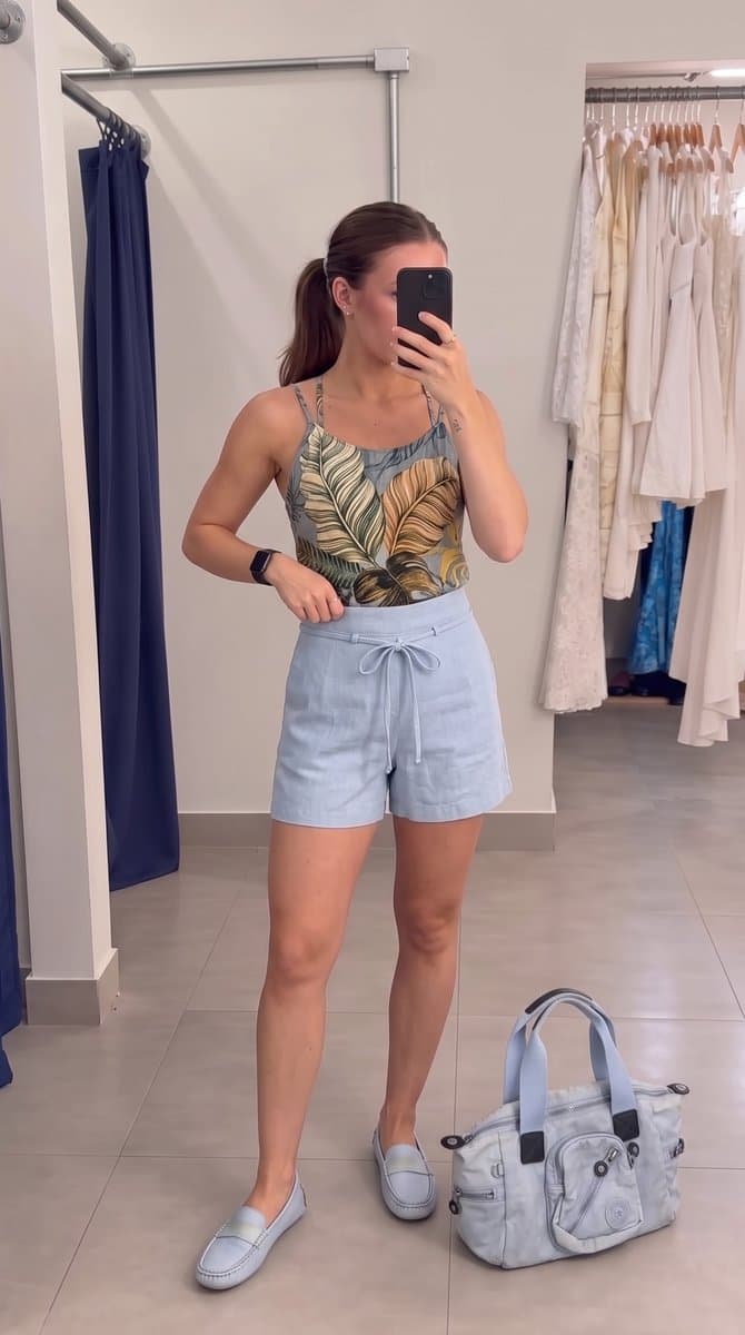 Shorts Azul Bebe Girrah, Azul-claro, tamanho P — foto 4