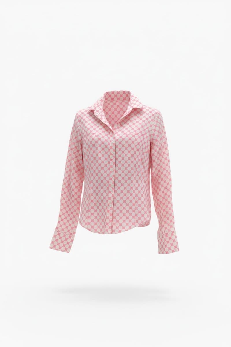 Camisa ML Poa Rosa Cholet 38, Cholet, Rosa, tamanho 38