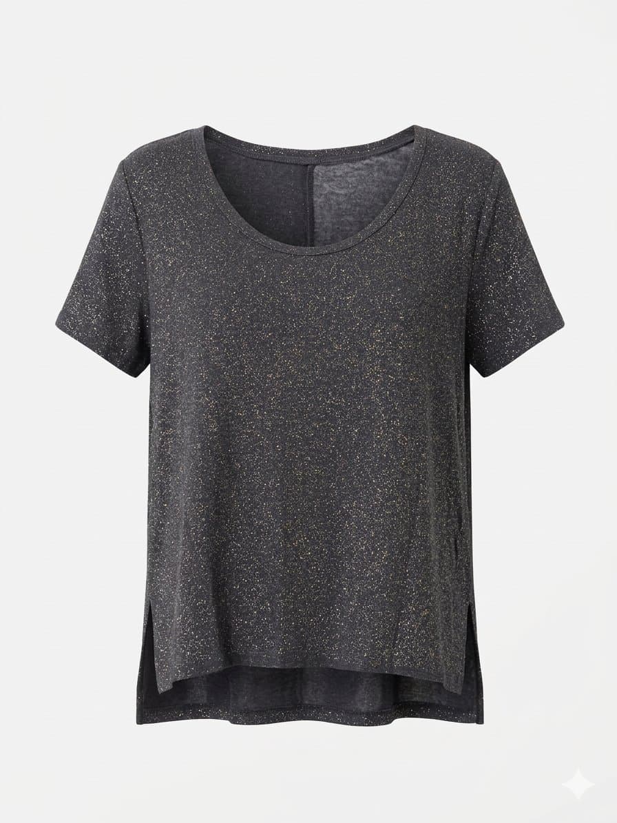Blusa Preta Gliter Johnjohn M, John John, Preto, tamanho M
