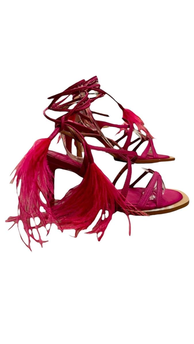 Sandalia Pink Pluma Vicenza 38, Vicenza, Rosa-chiclete, tamanho 38
