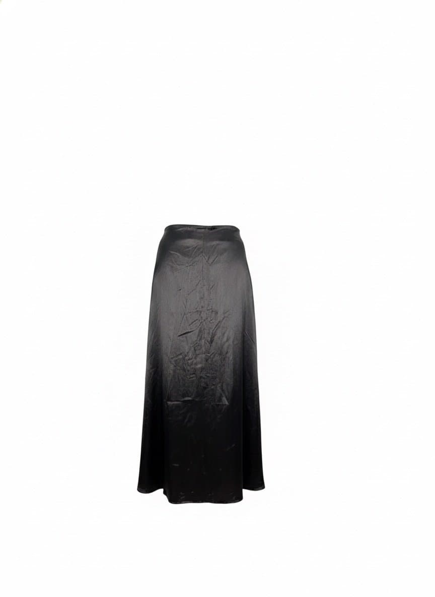 Saia Longa Cetim Preto A&dd G, Preto, tamanho G