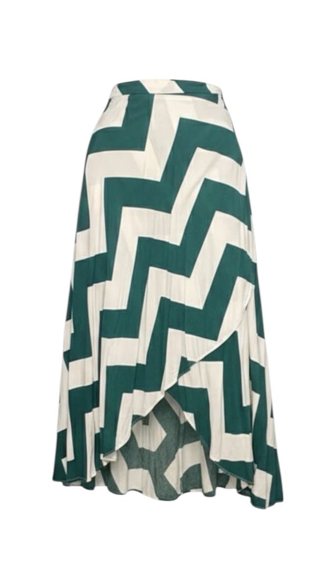 Saia Envelope Listra Off/Verde M, Branco, tamanho M
