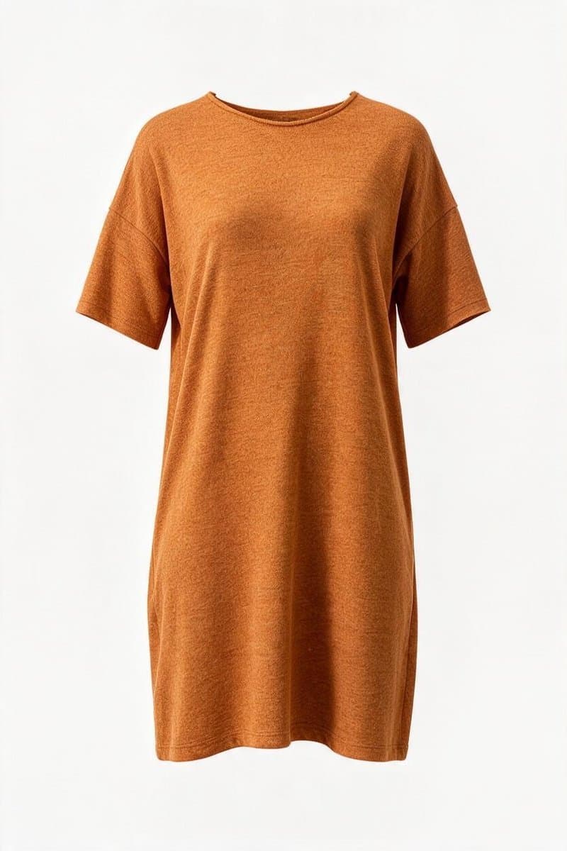 Vesstido Tee Malha Telha, Terracota, tamanho UN