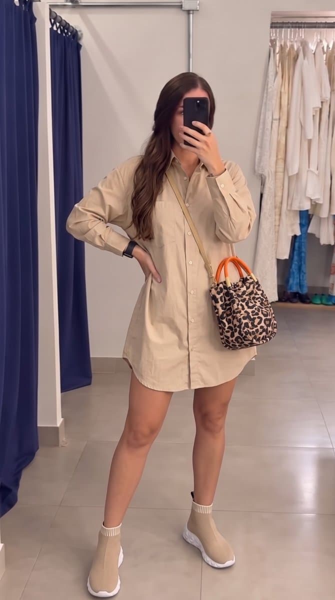 Chemise Bege Cerom, Bege, tamanho G — foto 4