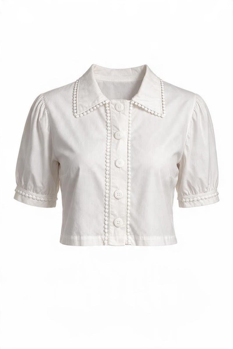 Camisa Cropped Branca Lateral, Branco, tamanho M