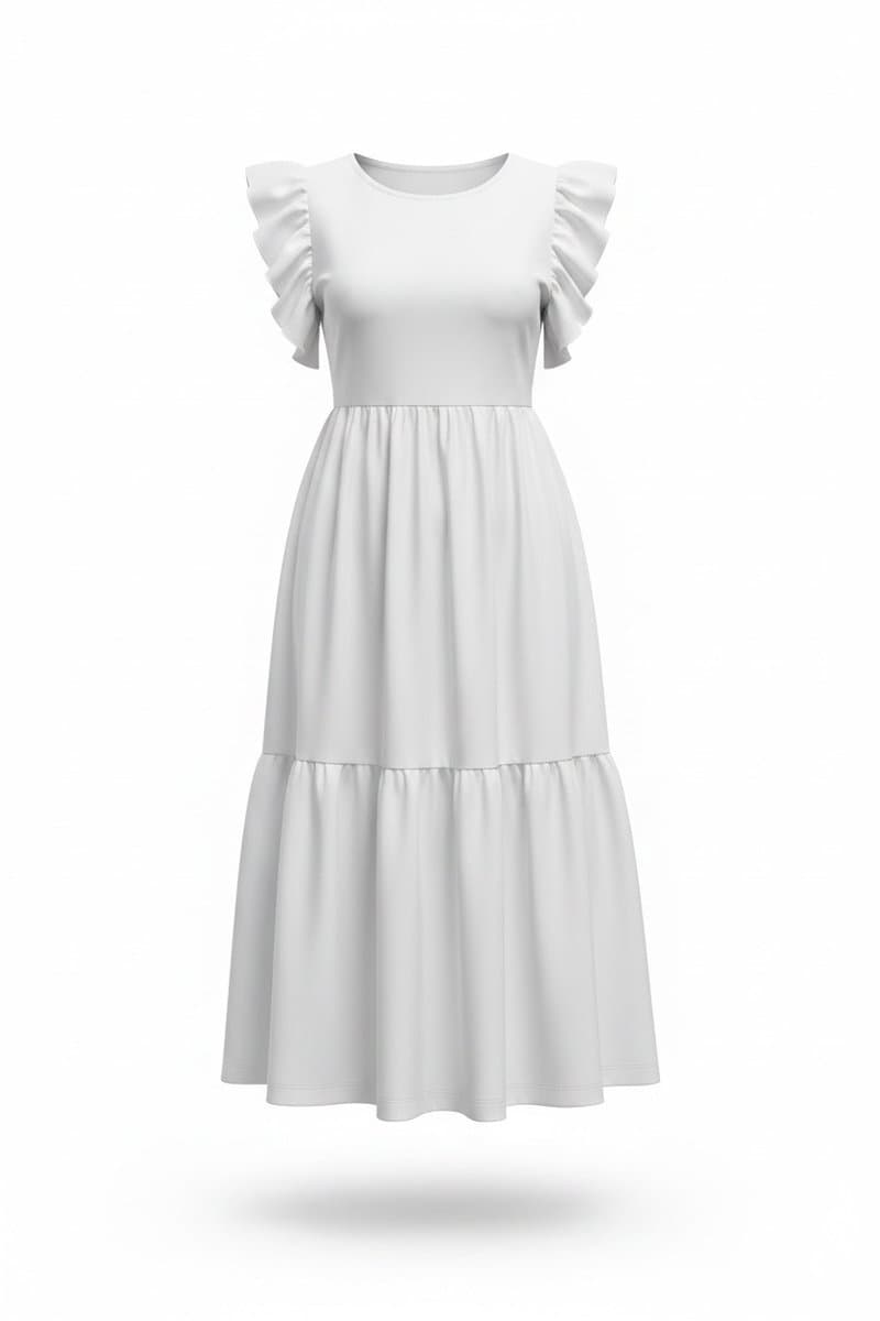 Vestido Malha Camadas Off Th, Branco, tamanho 12