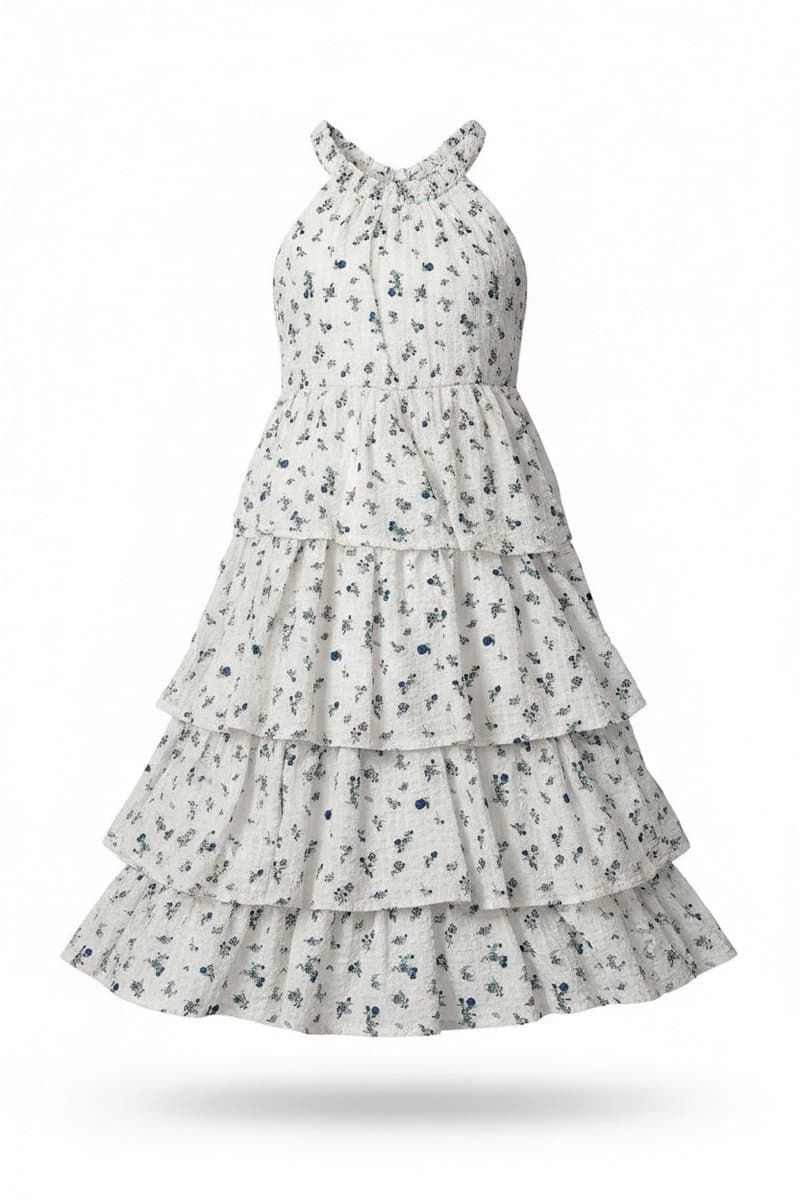 Vestido Camadas Off Florzinha Azul Zara, Zara, Branco, tamanho 14