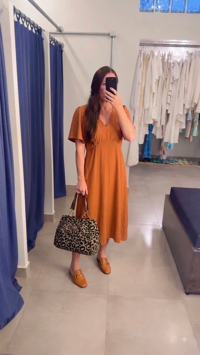 Vestido Caramelo Betsey, Marrom-claro, tamanho G — foto 3