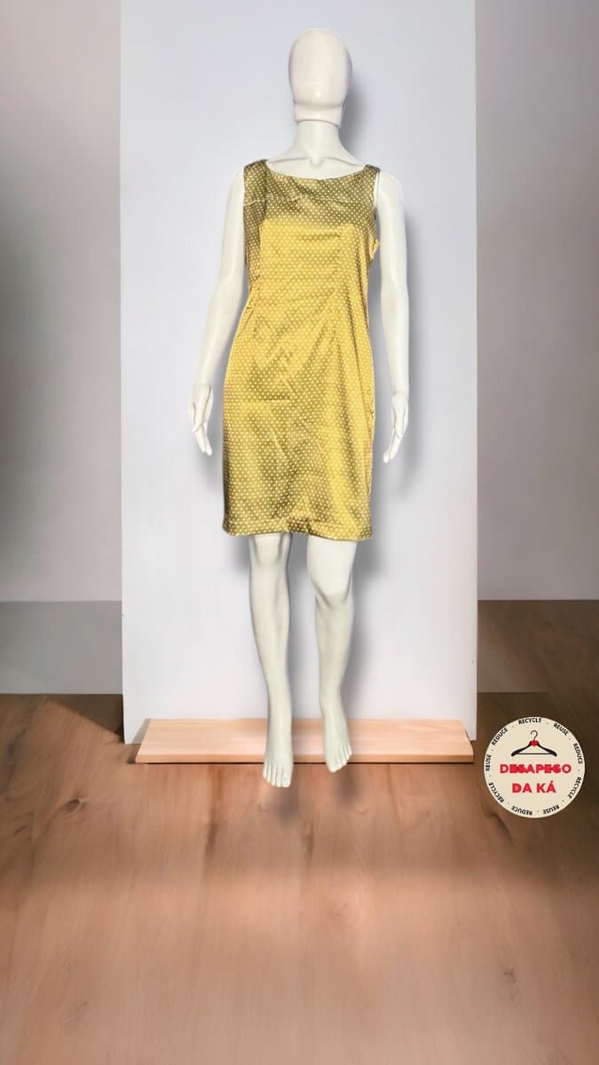 Vestido Poa Dourado Talita Kume 38, Talita Kume, Dourado, tamanho 38 — foto 3
