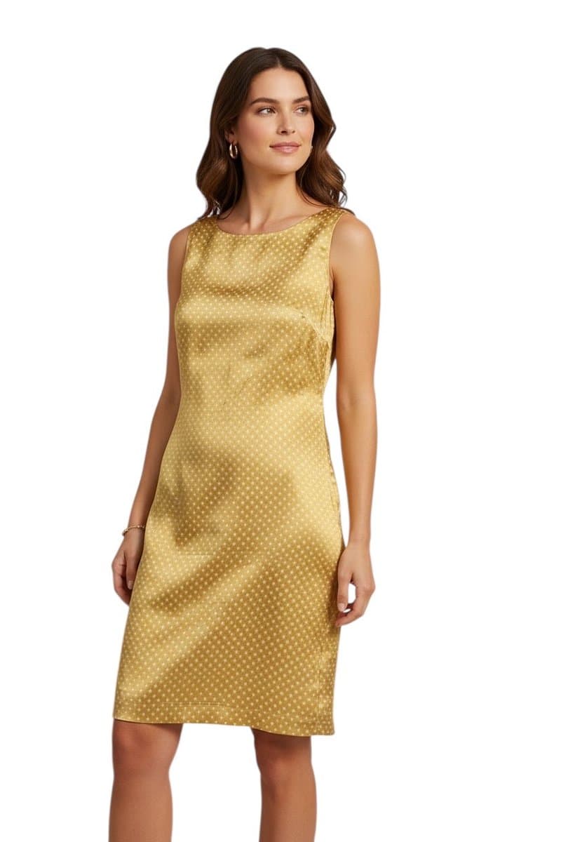 Vestido Poa Dourado Talita Kume 38, Talita Kume, Dourado, tamanho 38 — foto 2