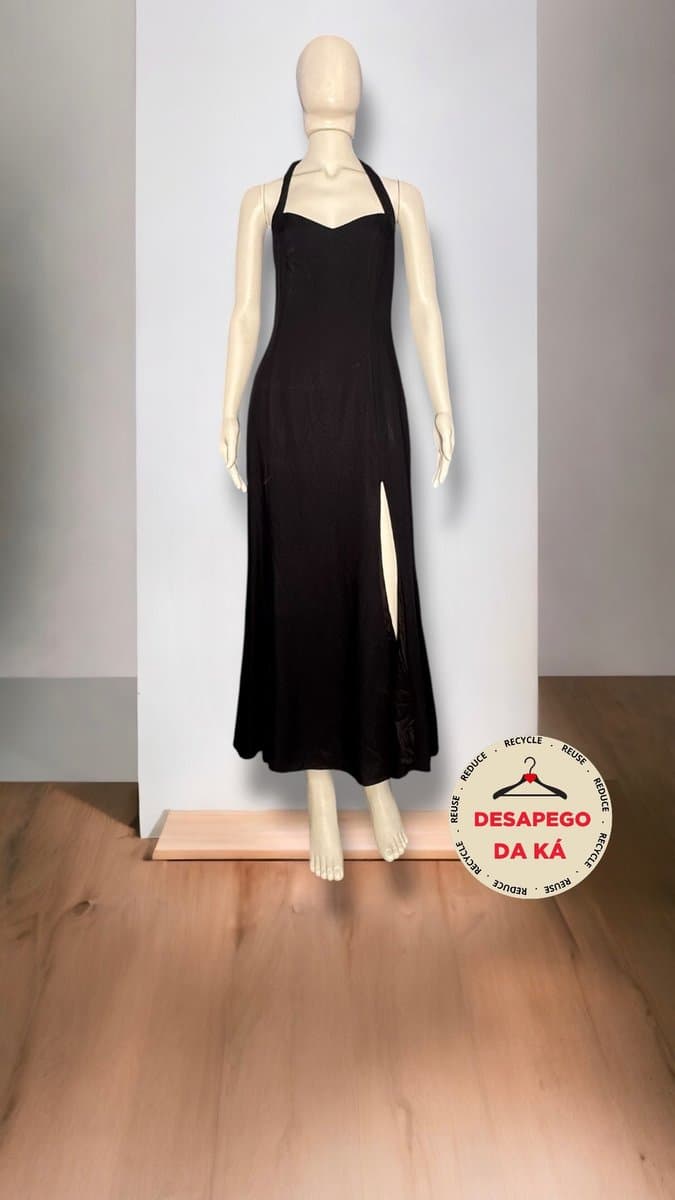 Vestido Midi Preto Moda 10, Preto, tamanho P — foto 3